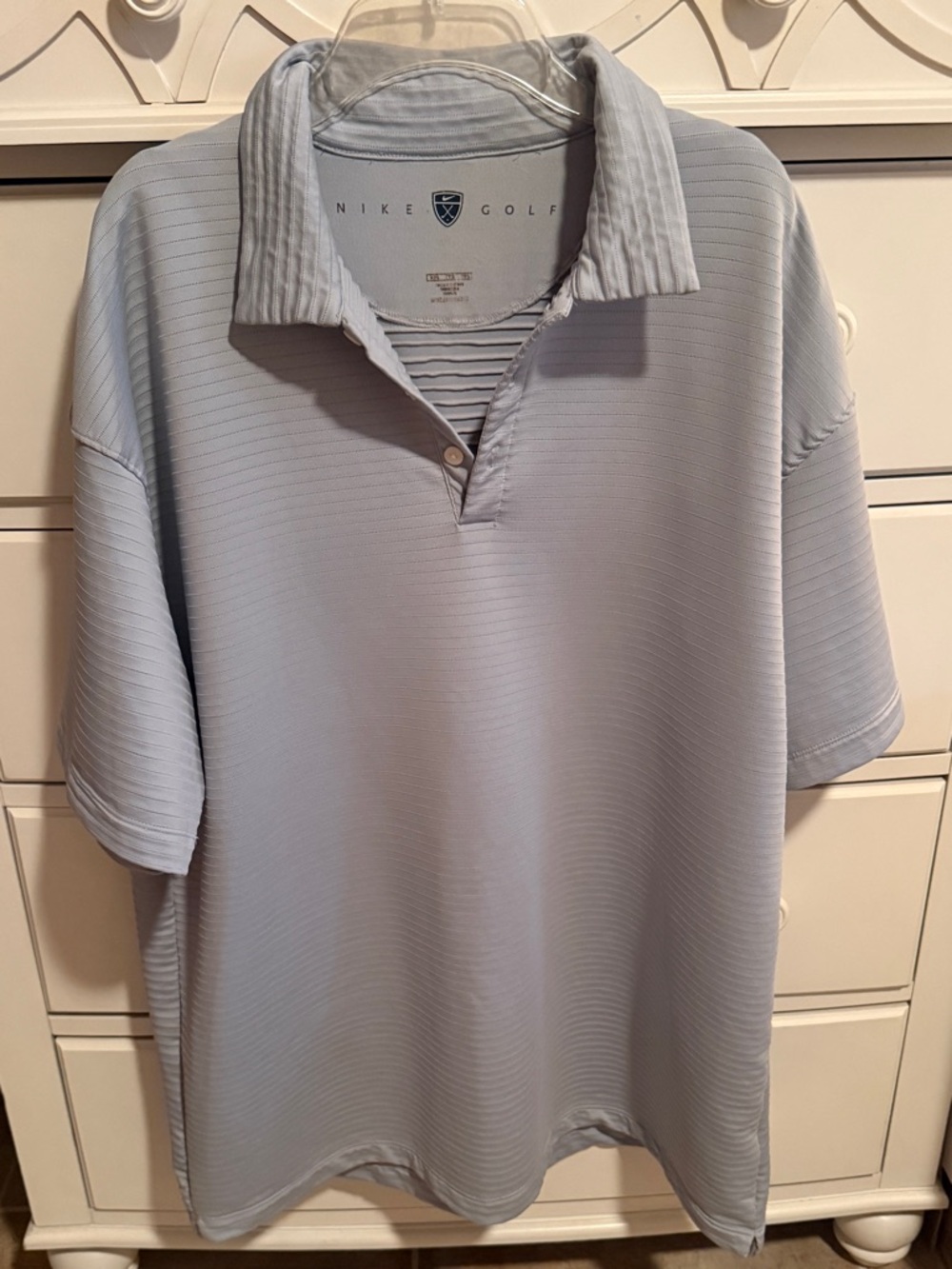 Nike Golf Sphere Dry Mens Polo Shirt XXL Light Gray Ribbed Stretch NWOT
